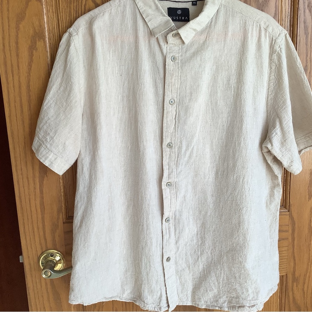 Vustra XXL short sleeve shirt  , organic cotton and linen blend
